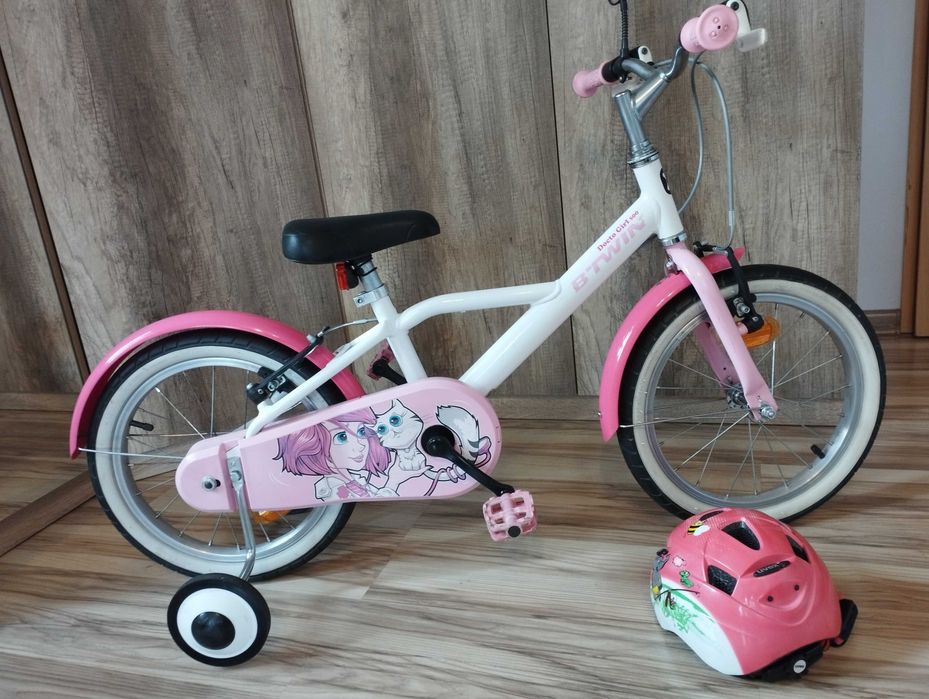 Rower Dziecięcy BTwin Docto Koła 16" +Kółka boczne +Kask Po Serwisie !