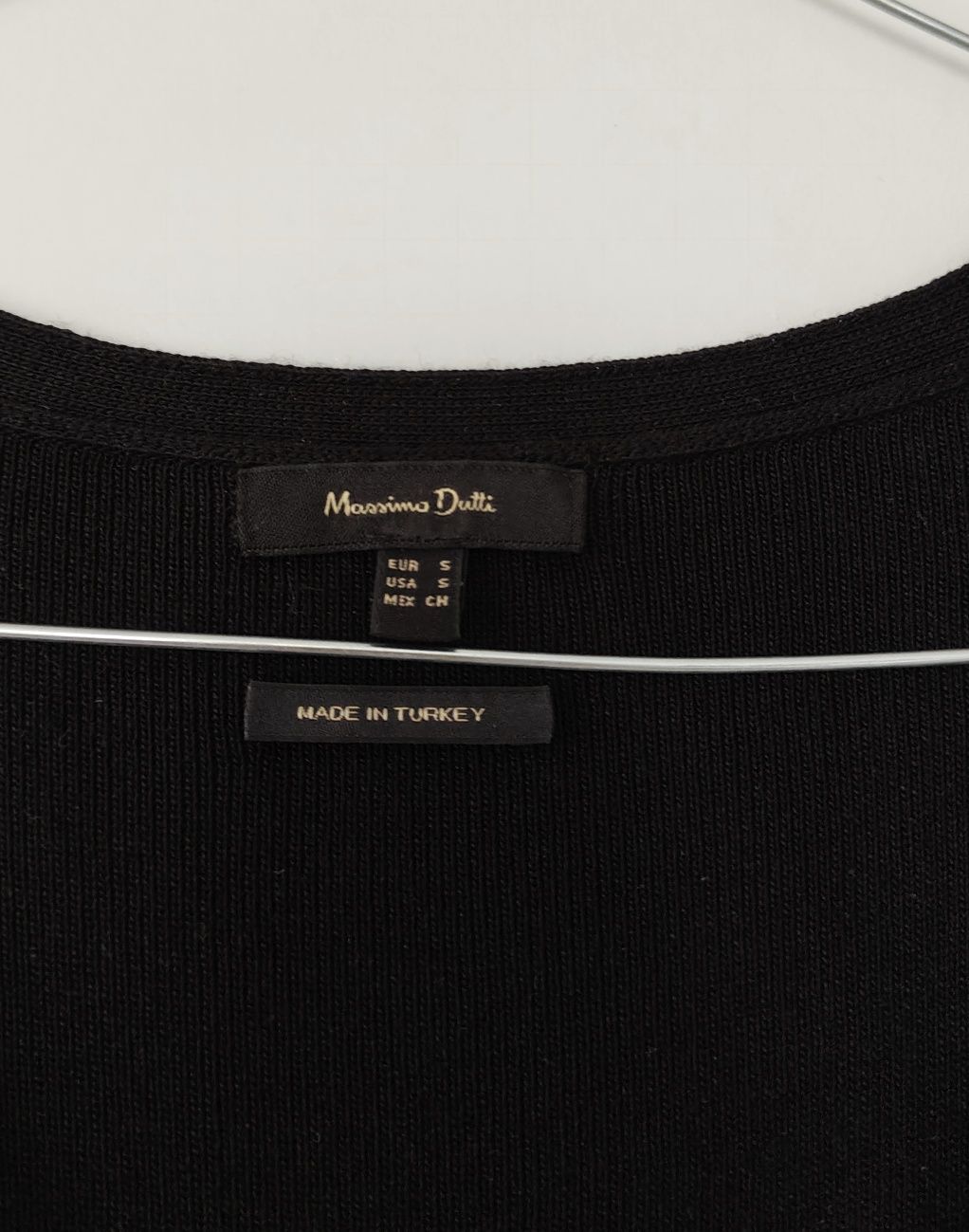 Kamizelka Massimo dutti 36 S czarna dzianinowa wiskozowa przedłużana