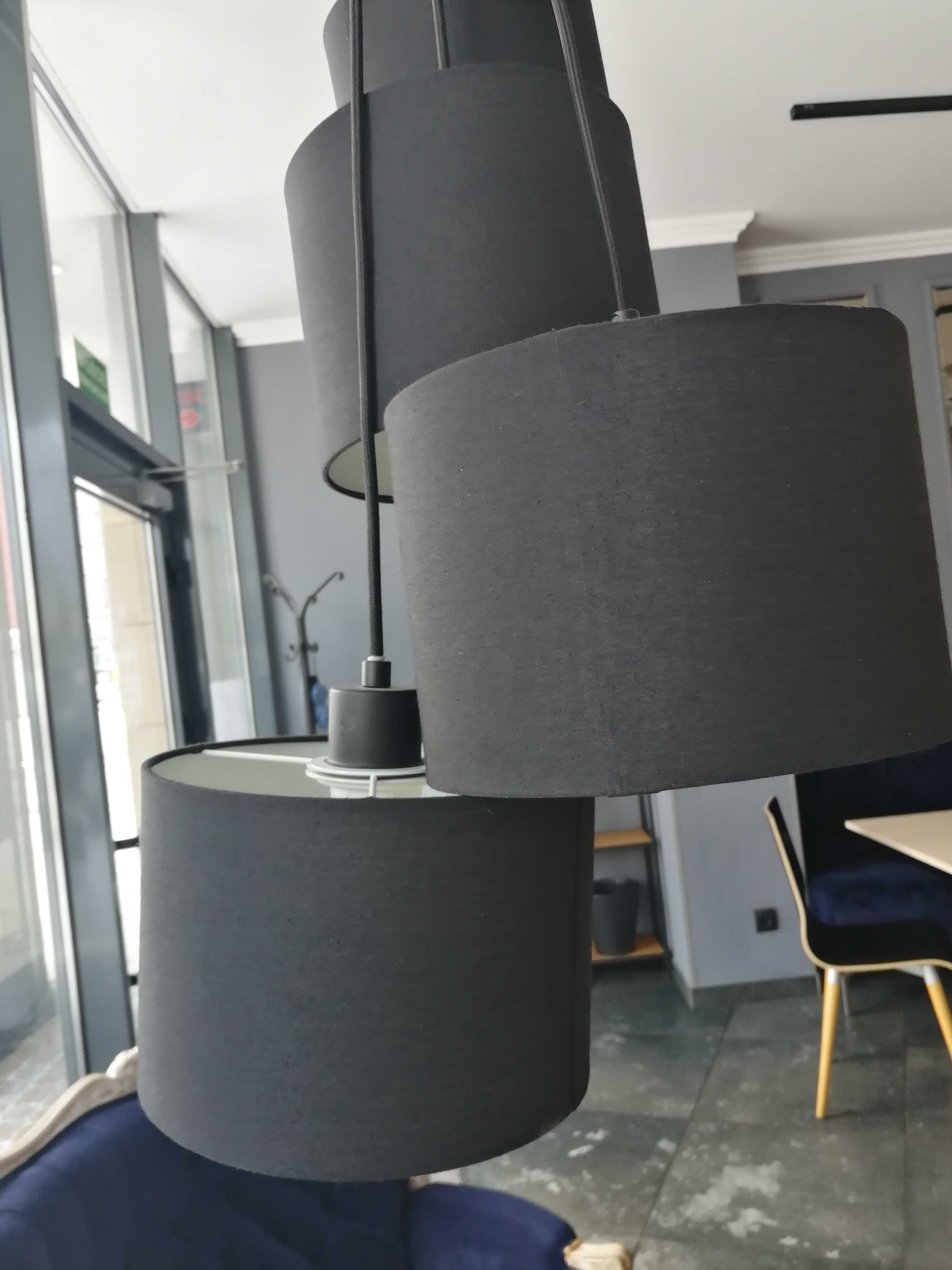 Lampa czarna 7 kloszy