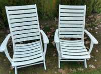 Krzesła leżaki ogrodowe białe