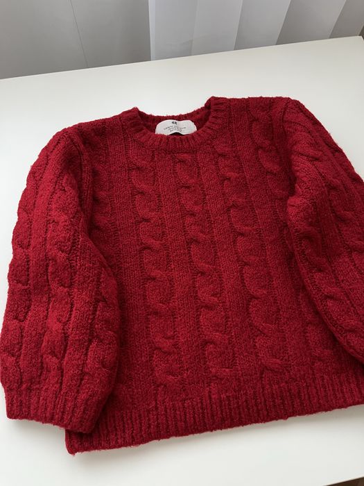 Червоний теплий різдвяний светр H&M, 98/104 розмір