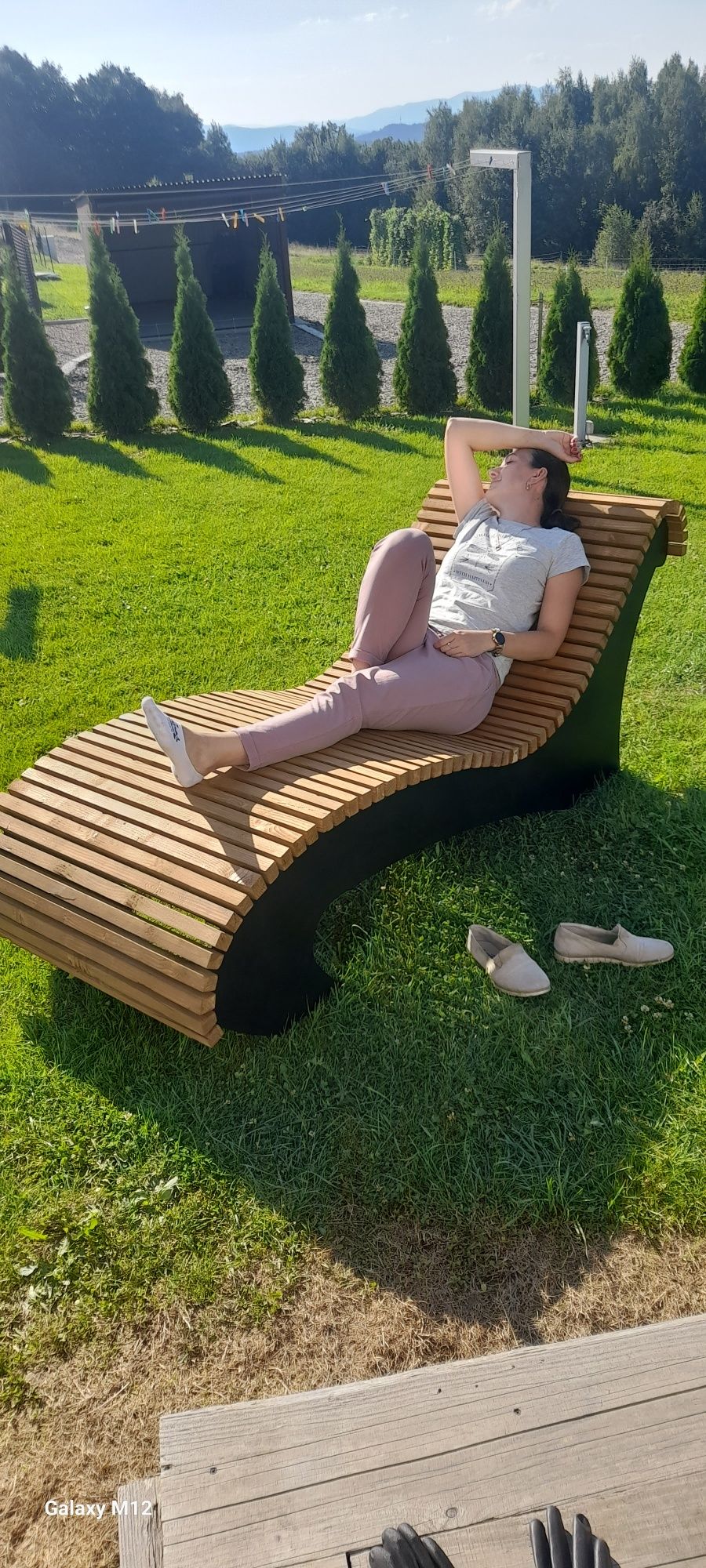 Leżak ogrodowy duży solidny