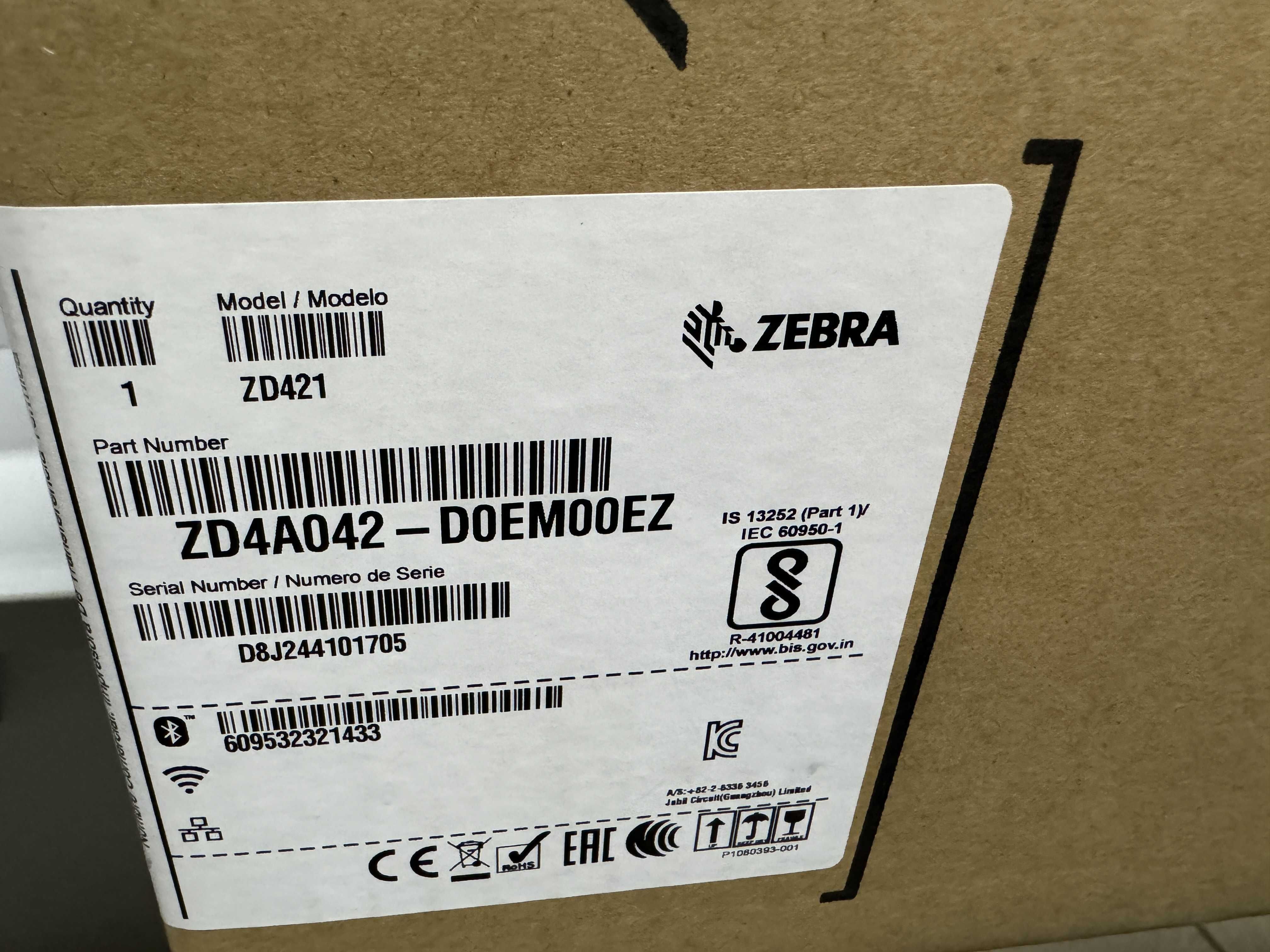 Принтер етикеток Zebra ZD421 (ZD4A042-30EM00EZ) Новый!