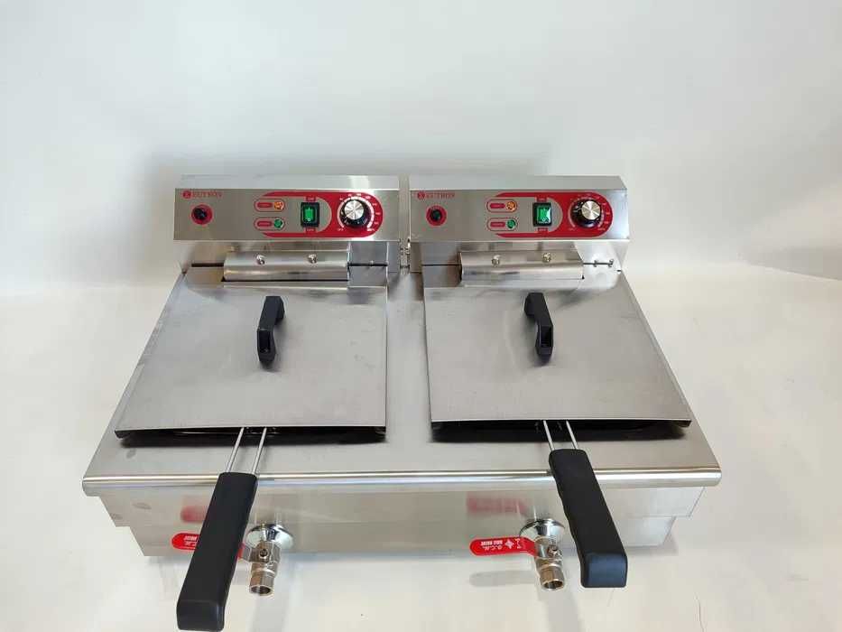 Fritadeira dupla trifásica 14 litros + 14 litros - NOVA