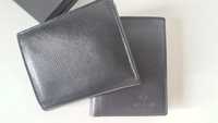 Elegancki portfel męski czarny klasyczny nowy zgrabny na prezent
