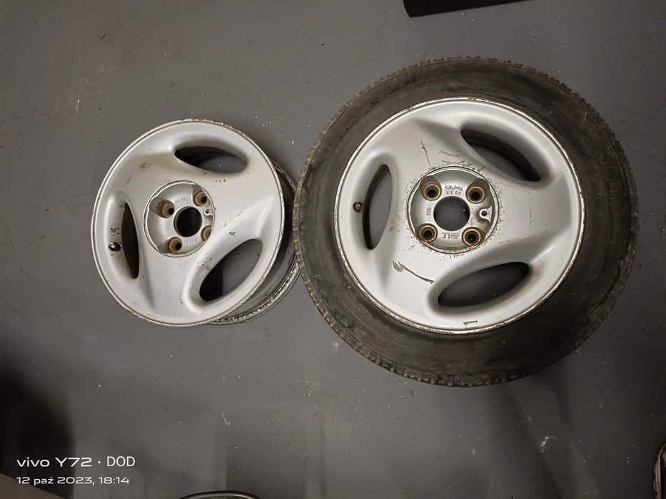 alufelgi GM 14" 4x100, dwie felgi 16" do vw golf 5, jedno koło GM 14"