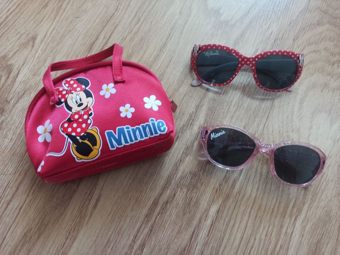 Okulary przeciwsłoneczne dziewczęce, Etui, Myszka Minnie