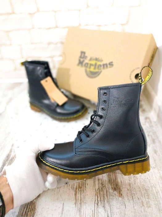 Ботинки женские Dr. Martens 1460 Black 11822006 Доктор Мартинс (ХУТРО)