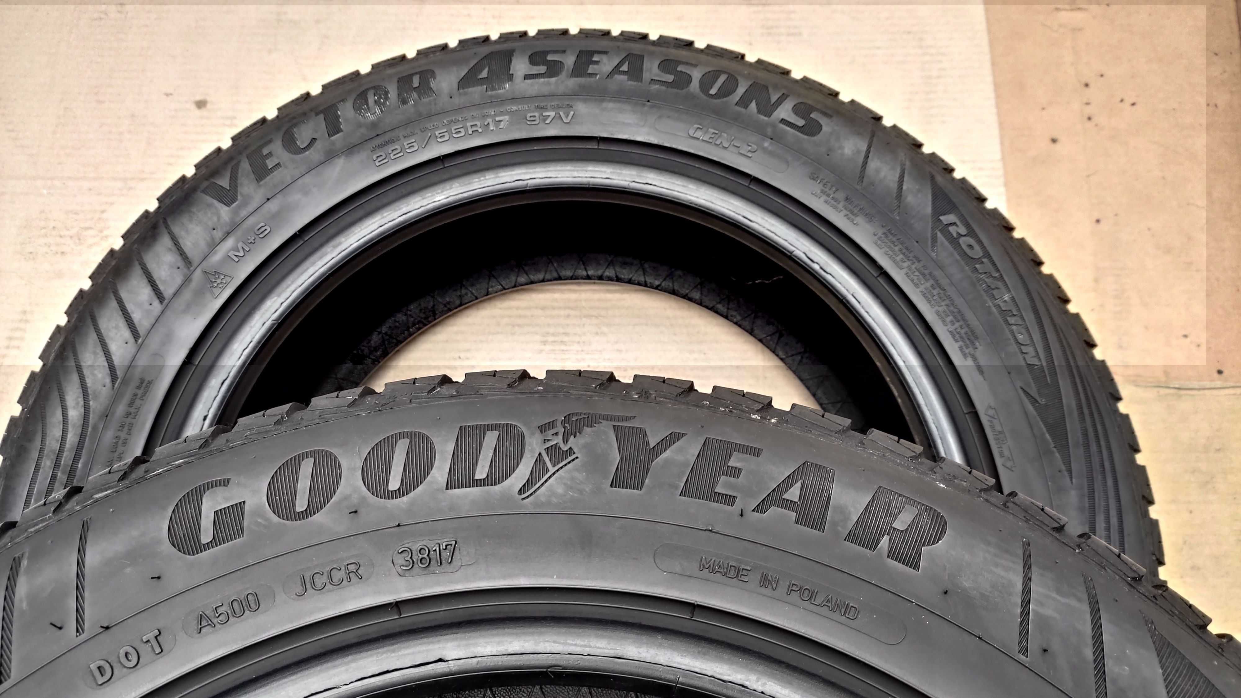 шини 225/55R17. Goodyear Vector 4Seasons Gen-2. 8мм. Всесезонні.