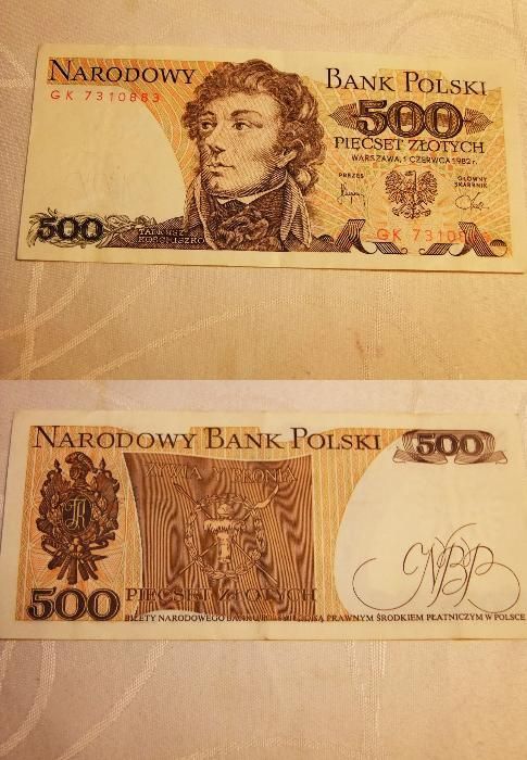 Banknot 500 zł 1982