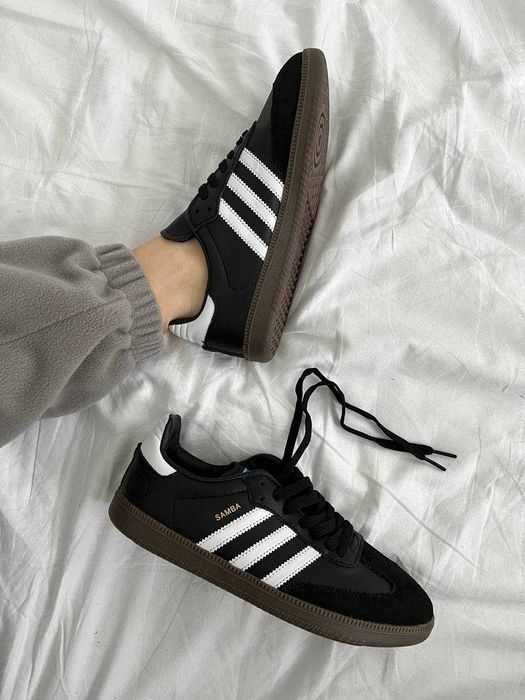 Жіночі кросівки Adidas Samba Vegan Black White 36-41 адідас самба