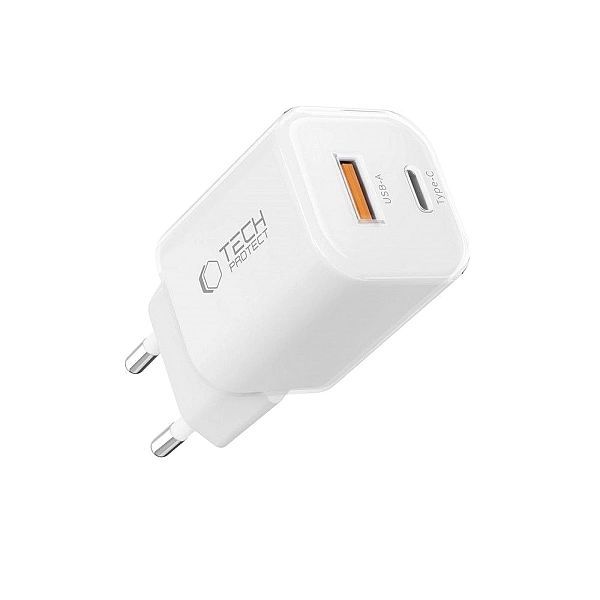 Tech-Protect Ncm33W 2-Port Network Charger Pd33W/Qc3.0 White