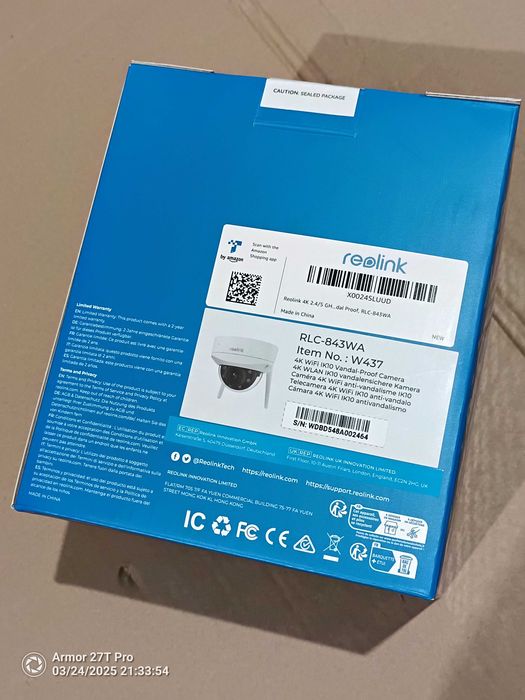 Reolink RLC-843WA Kamera Zewnętrzna 8MP Wi-Fi 6 Noktowizor 30m IP67 GW