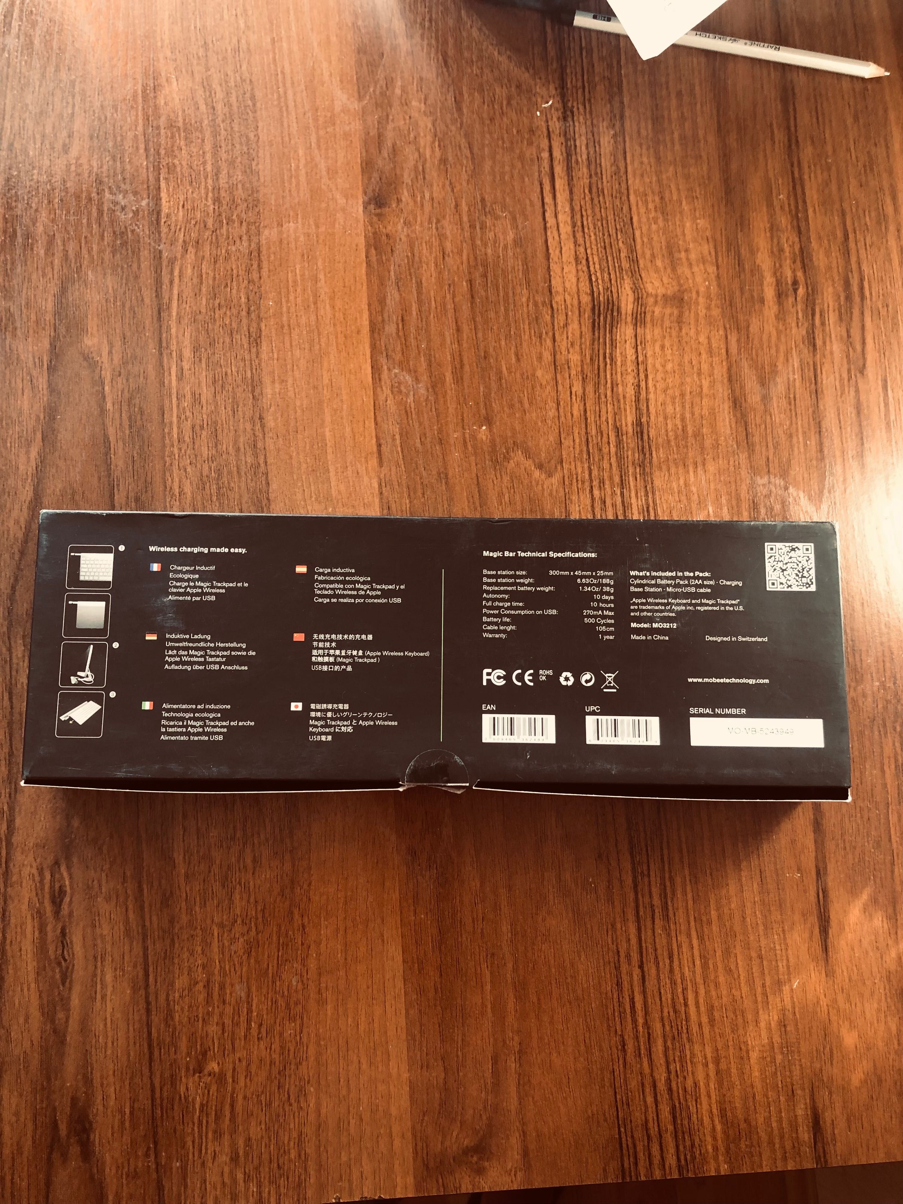 Беспроводное зарядное устройство для клавиатуры Mobee Magic Bar
