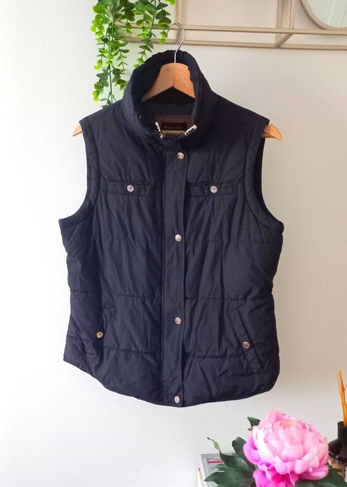 Granatowa kamizelka pikowana puchowa Massimo Dutti 40