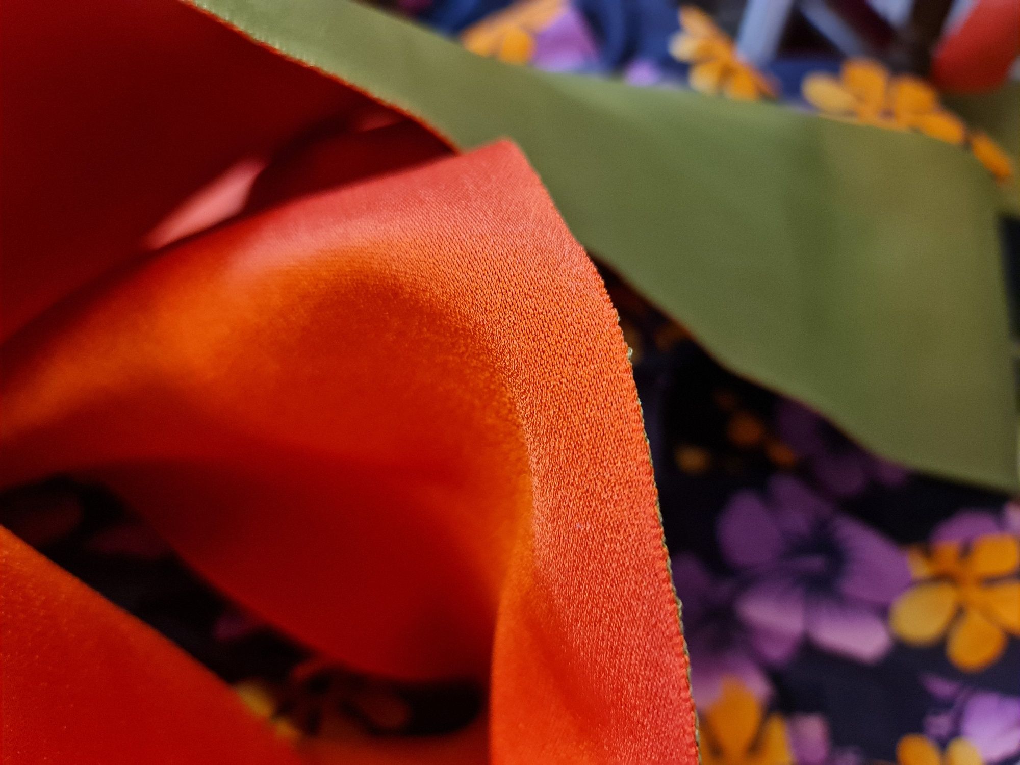 Prawdziwa yukata japońska kimono Z PASEM  damska wzór hibiskus