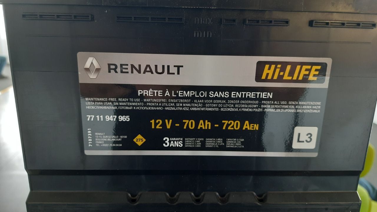 Акумулятор Renault Hi-Life, 12V 70Ah 720N.