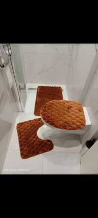 Komplet 3szt dywaniki łazienkowe antypoślizgowe