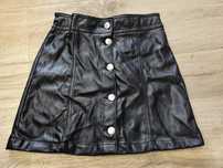 Spódnica czarna skórzana mini 8-9 lat  134 H&M