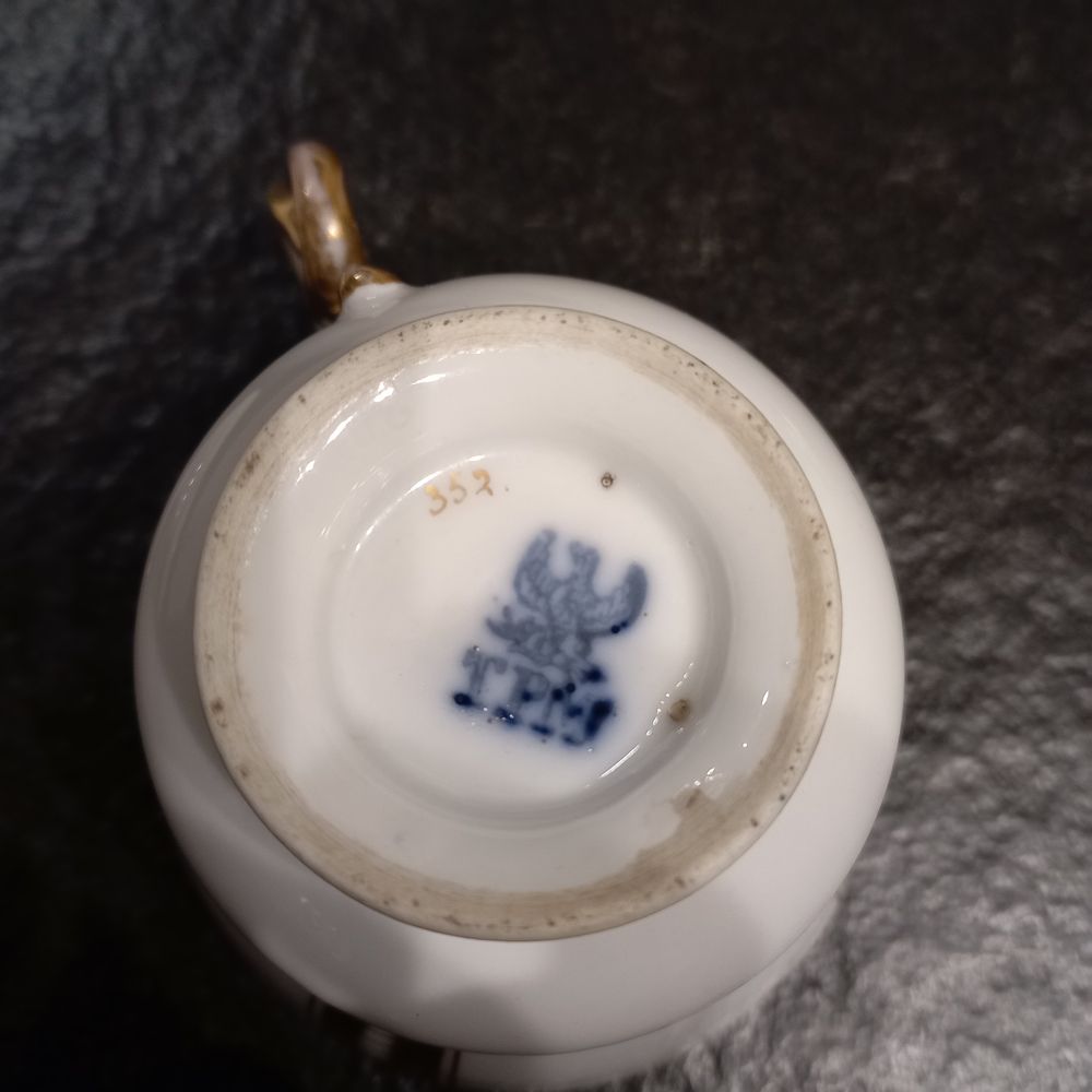 Porcelanowy zestaw TPM - filiżanka i spodek z 1850 r.