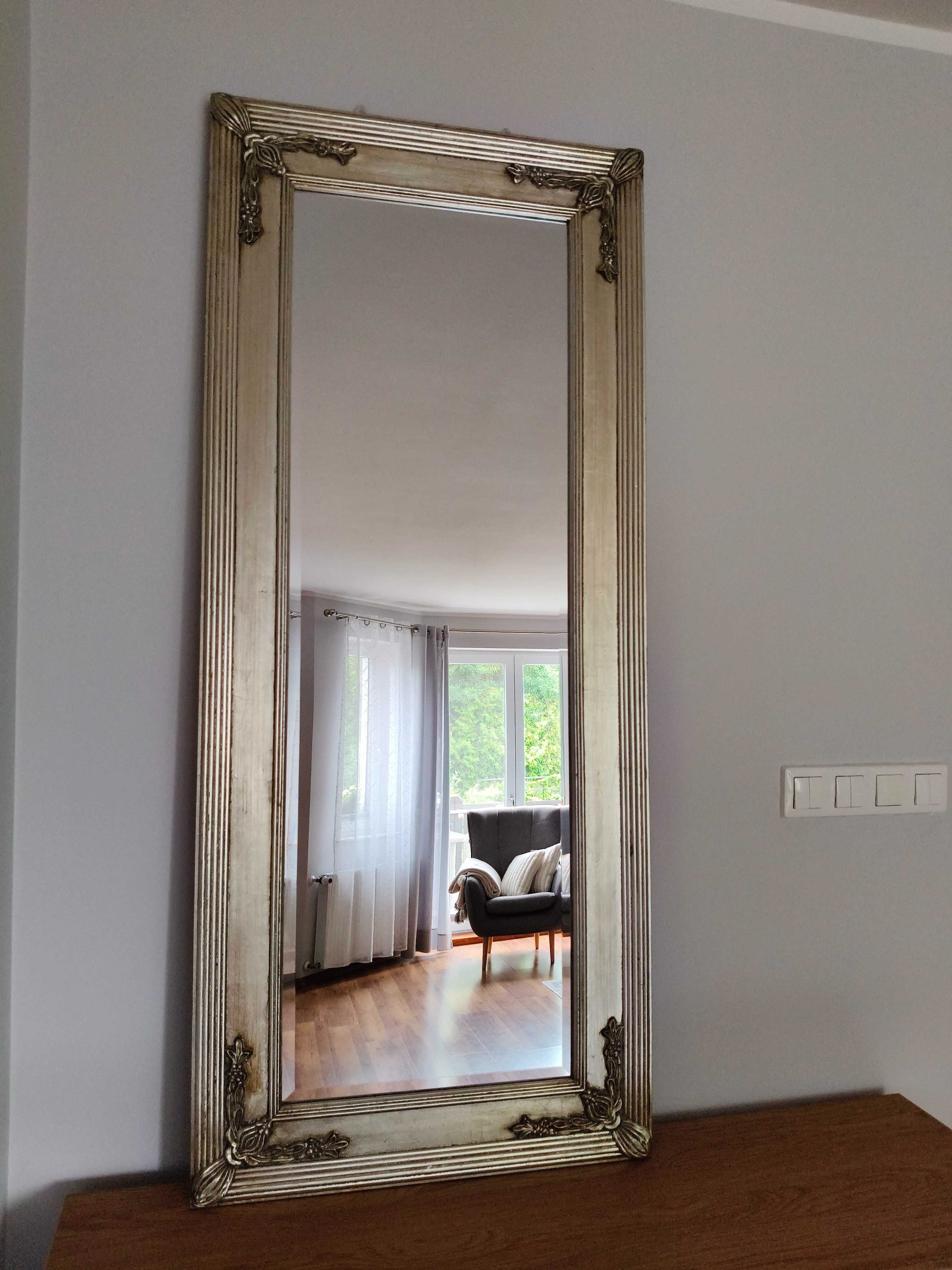 Lustro srebrne w drewnianej ramie 60x140 cm