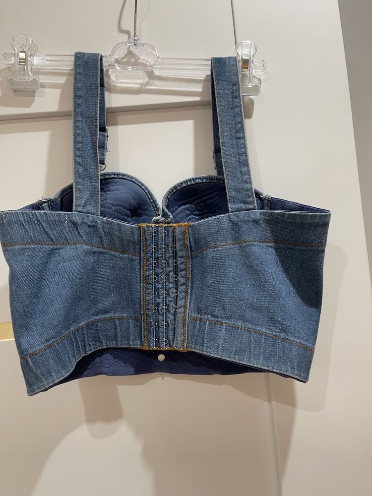 Top jeansowy damski