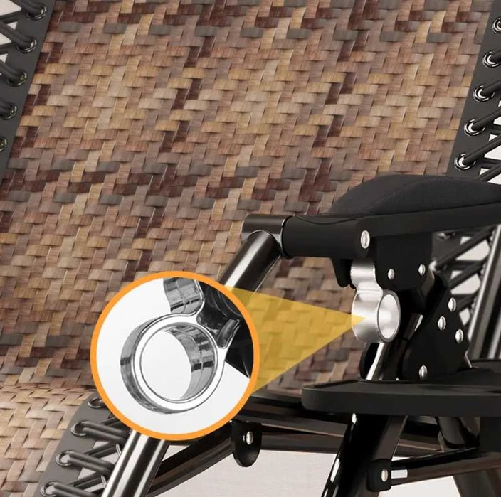 Розкладне крісло з ротангу шезлонг садовий Zero Gravity WCG S-9