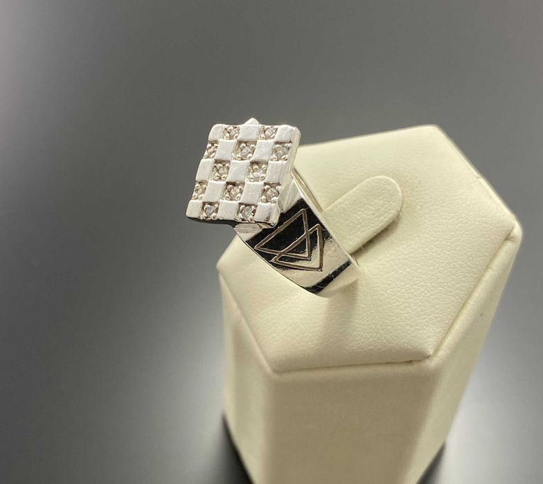 Srebrny sygnet romb Ag925