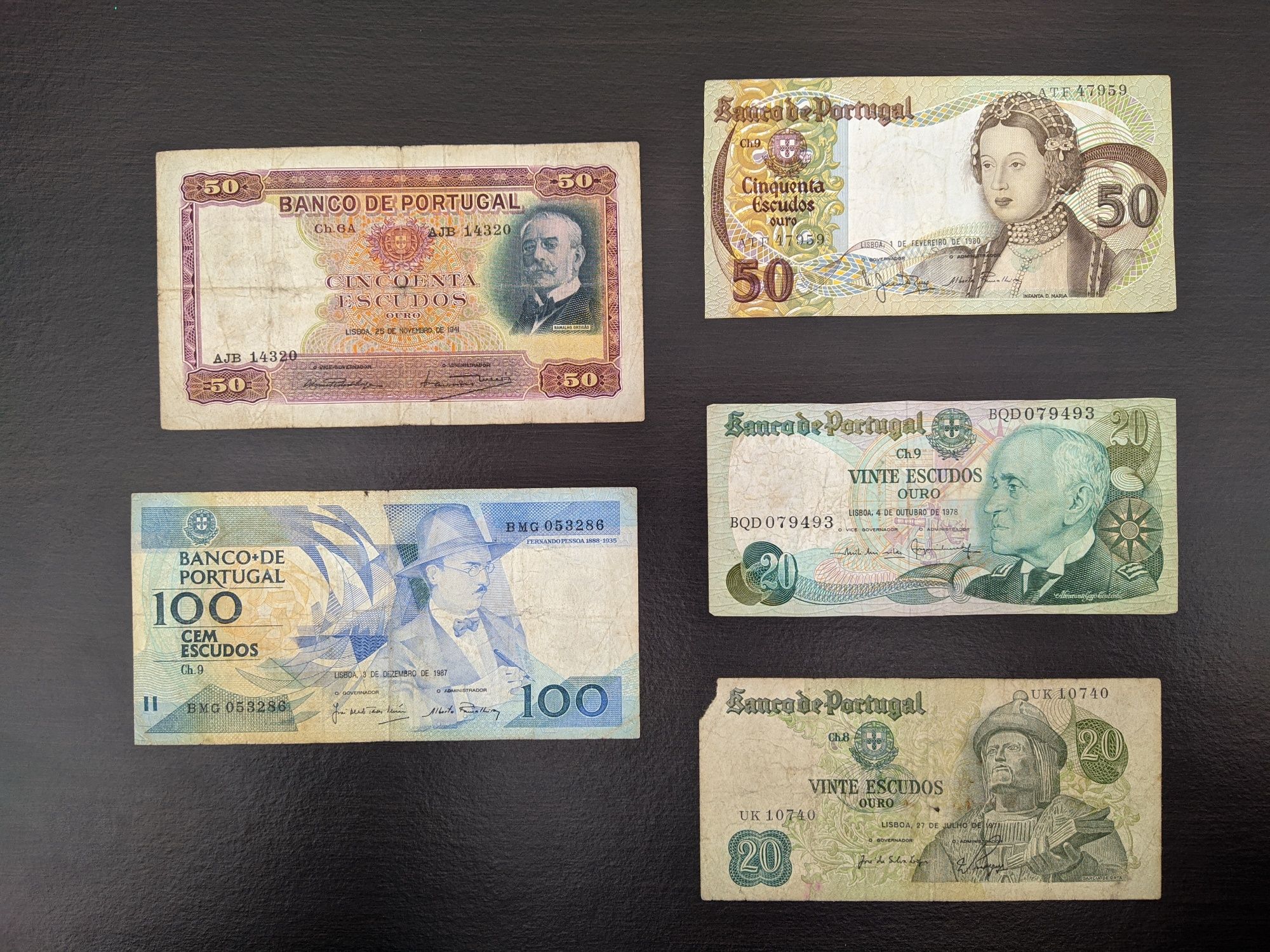 Coleção de notas de Portugal e Angola (Nota de 50 escudos de 1941)