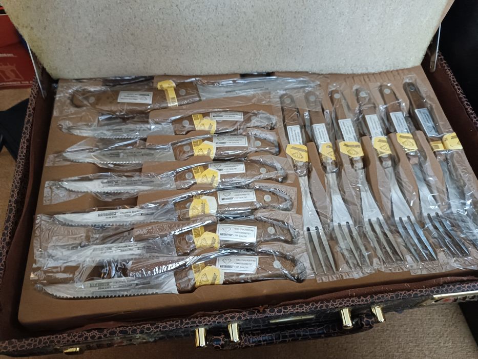 Набір ножів та виделок для барбекю MayerHouse 25 предметів в коричнево