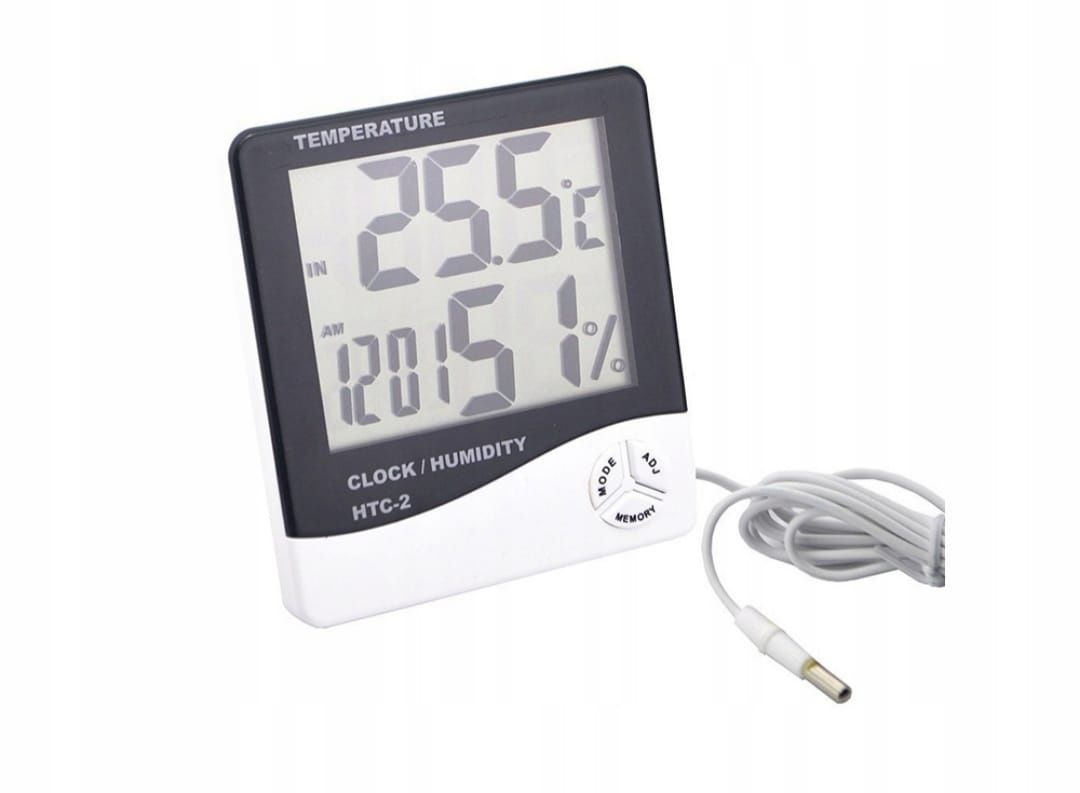 Termometr elektroniczny LCD temperatura barometr higrometr zegar LED