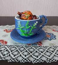 Кружка корзина ваза кошик цукерниця в'язана плетена органайзер декор