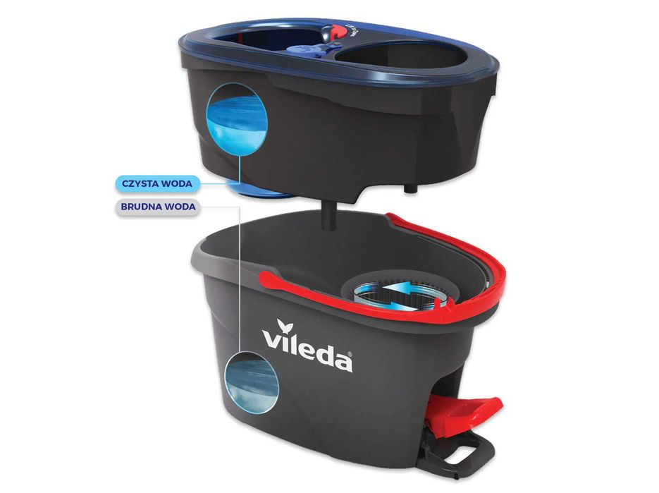 Новинка! Набір для прибирання Vileda H2prO Spin Mop відро з 2 камерами
