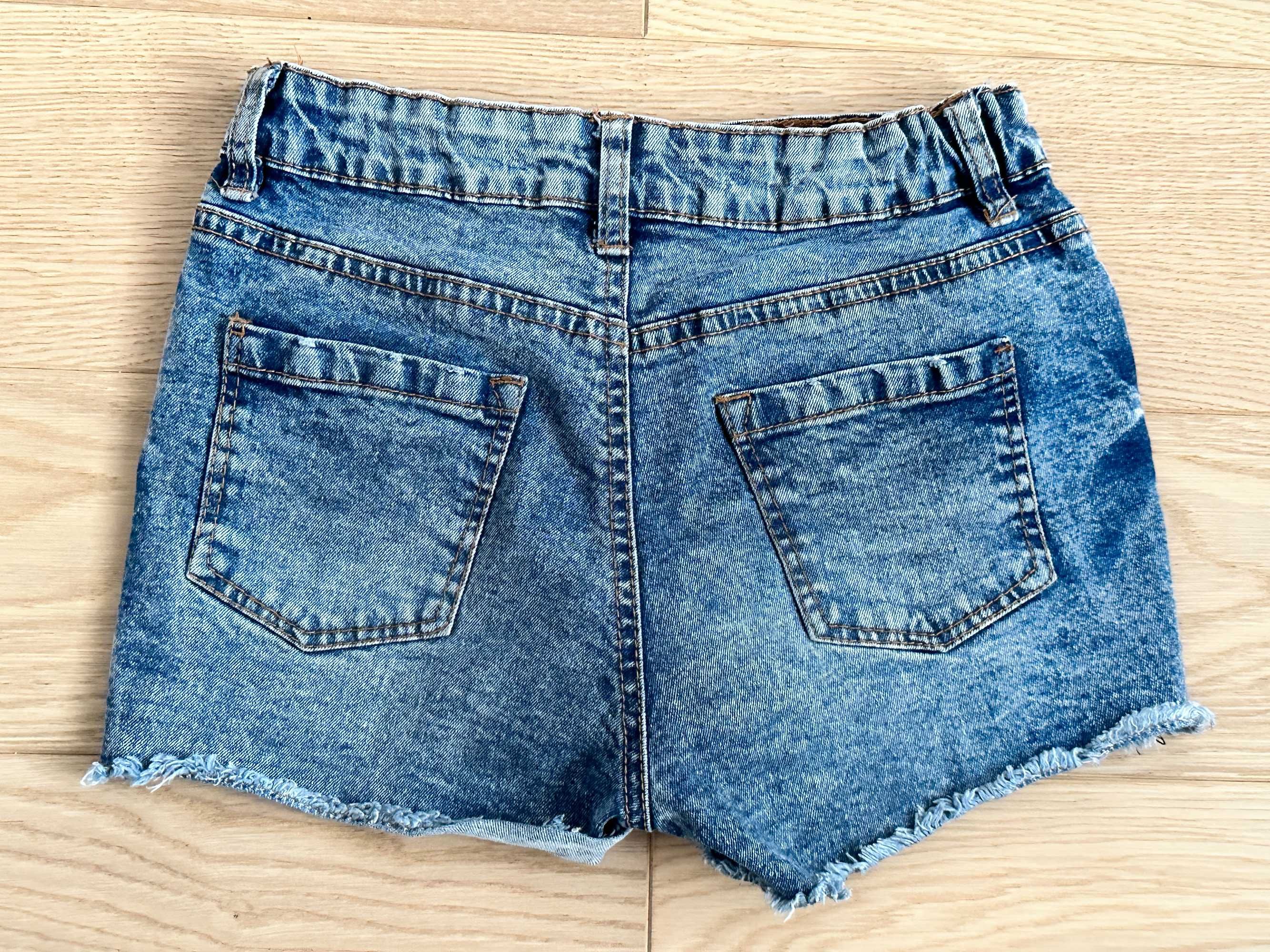 Szorty jeansowe dla dziewczynki 146 spodenki jeans klasyczne