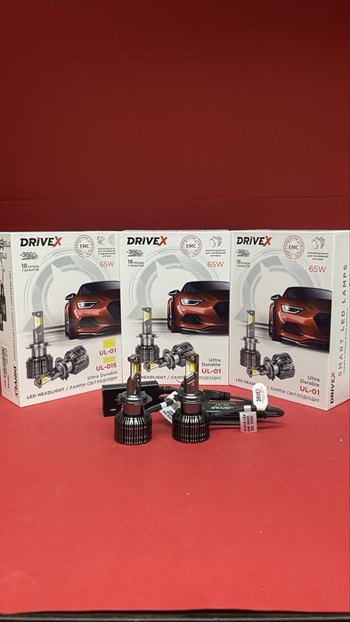 LED лампи Drivex UL-01 H1 H4 H7 H11 H8 H9 HB3 HB4—5500К/ГАРАНТІЯ 18міс