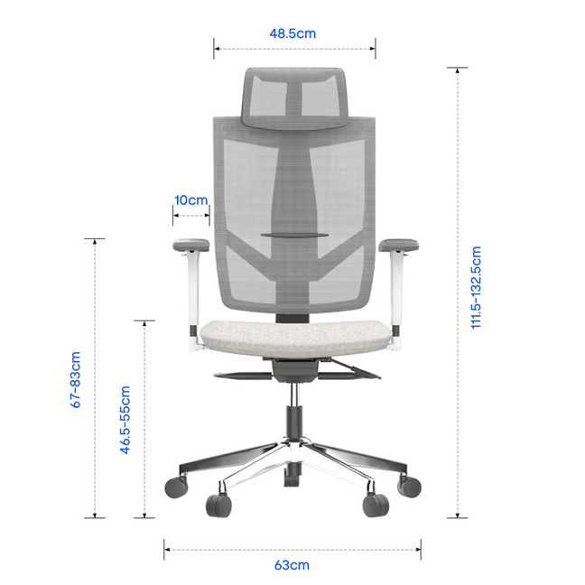 Ergonomiczne Krzesło Serii BS5 szare