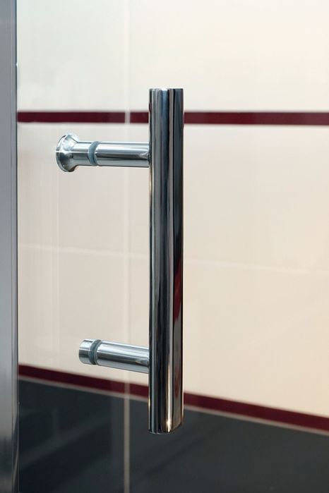 Drzwi prysznicowe 80 szklane, aluminium