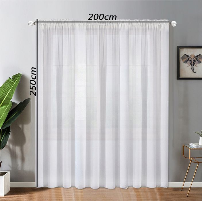 Firana Zasłona Gotowa Na Taśmie Żabki 200X250 Woal
