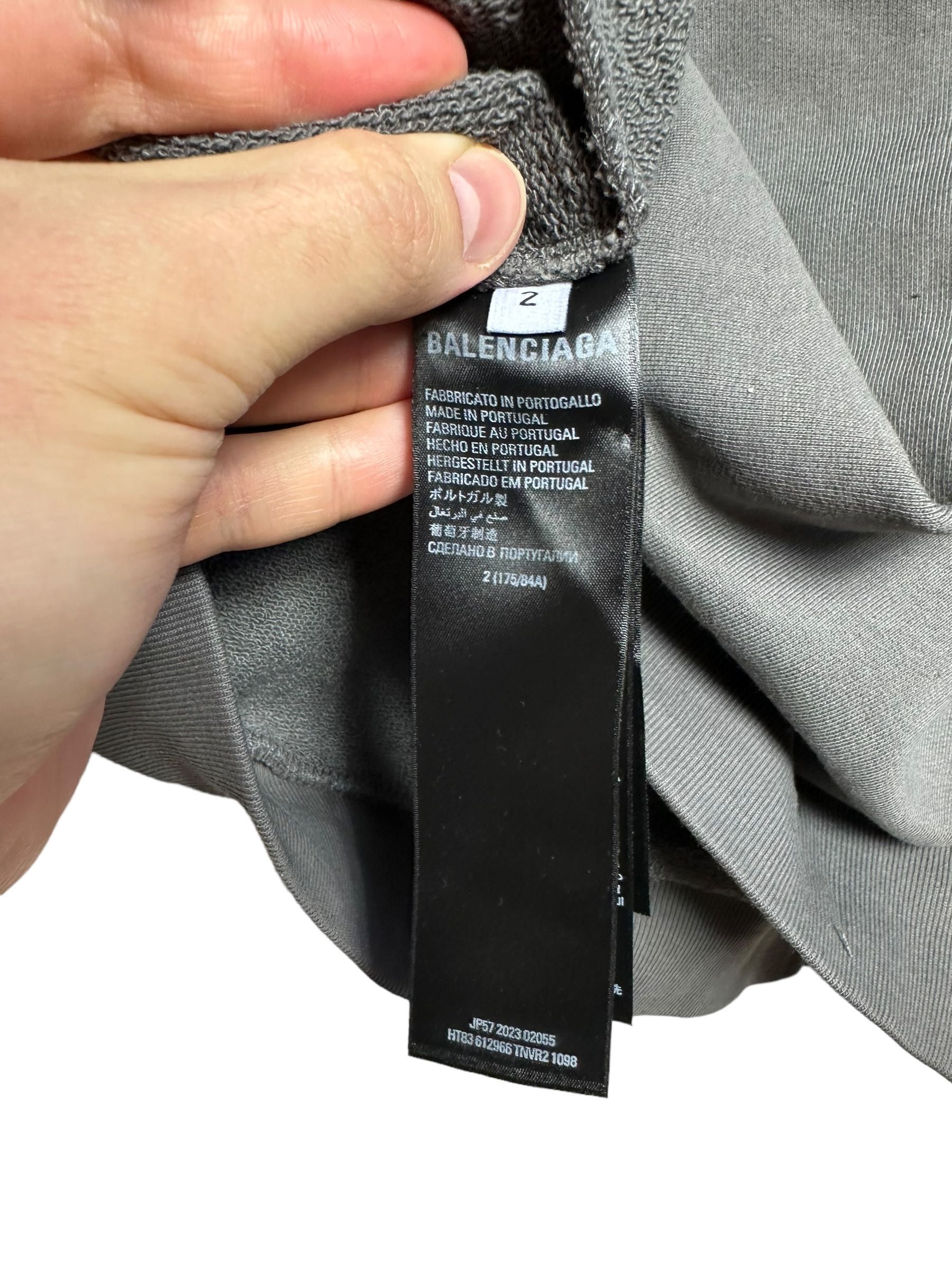 СКИДКА! Balenciaga Logo Tape Grey Hoodie худи оригирал