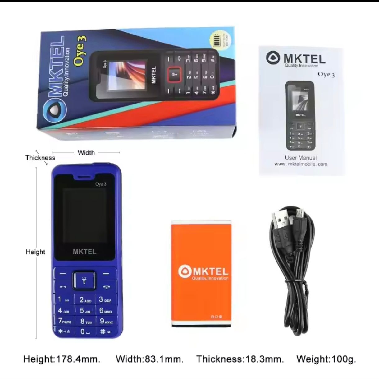 Мобільний телефон MKTEL OYE3 2500 Mah із зарядним!