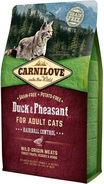 Сухой корм Carnilove Duck,Pheasant Hairball для кошек 6 кг Срок 11,24