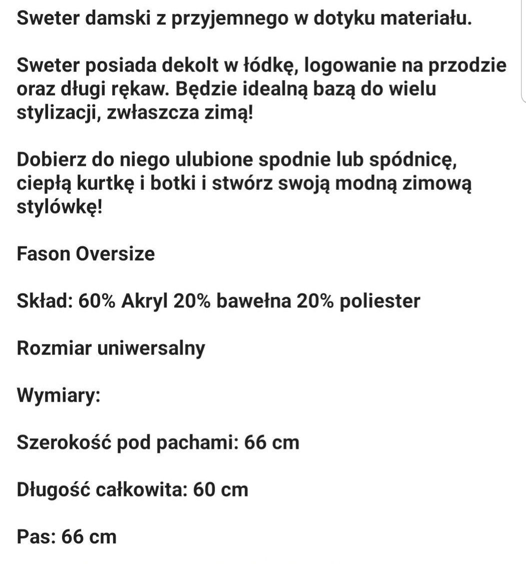 La Perla piękny sweter overzice fuksja czarny S M napis