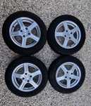 Felgi aluminiowe 15", 4x108, z oponami, do Peugeota lub innego auta.