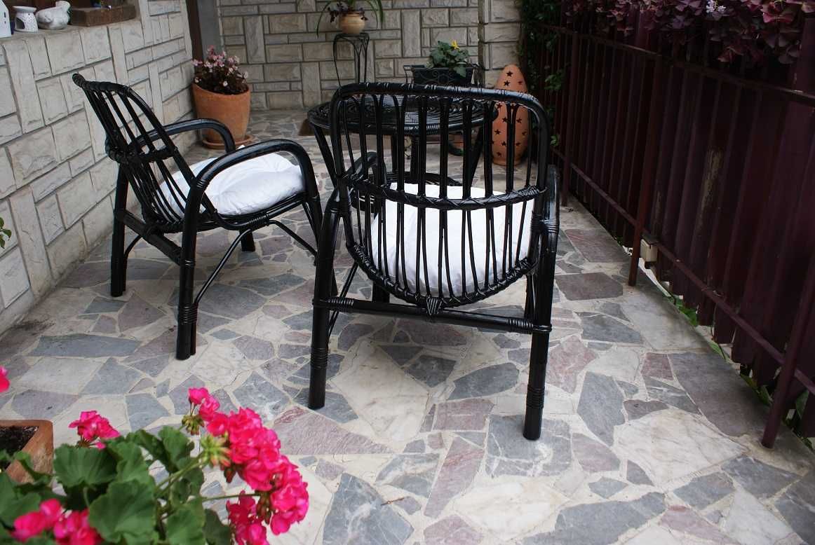 Komplet rattanowy Boho Czarny Rattan ! 2+1 ! Piękny Wysyłka !