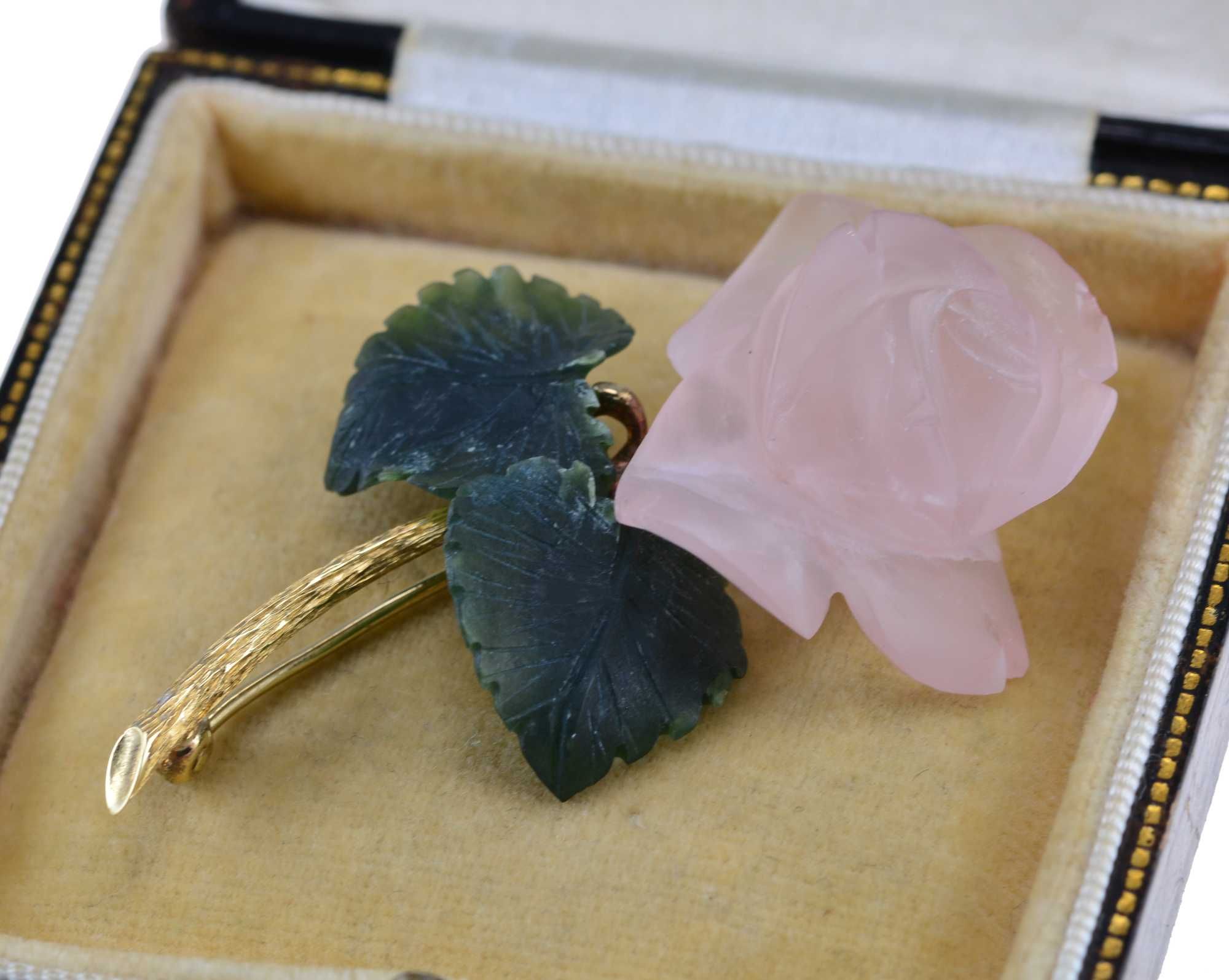 Złota broszka w formie róży - Złoty Irys