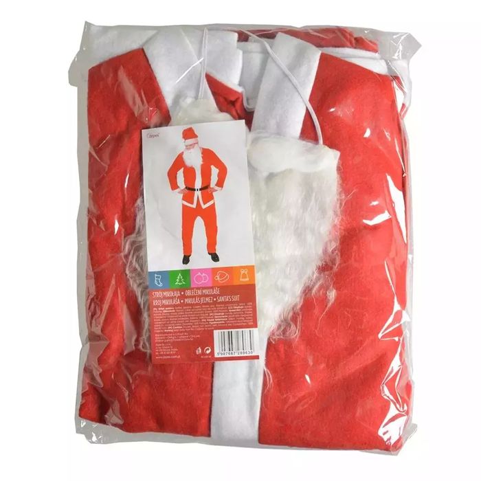 Strój Mikołaja (kurtka, czapka, broda, spodnie). Arpex