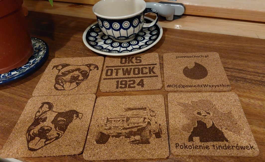 Podkładki pod kubek personalizowane, prezent, upominek