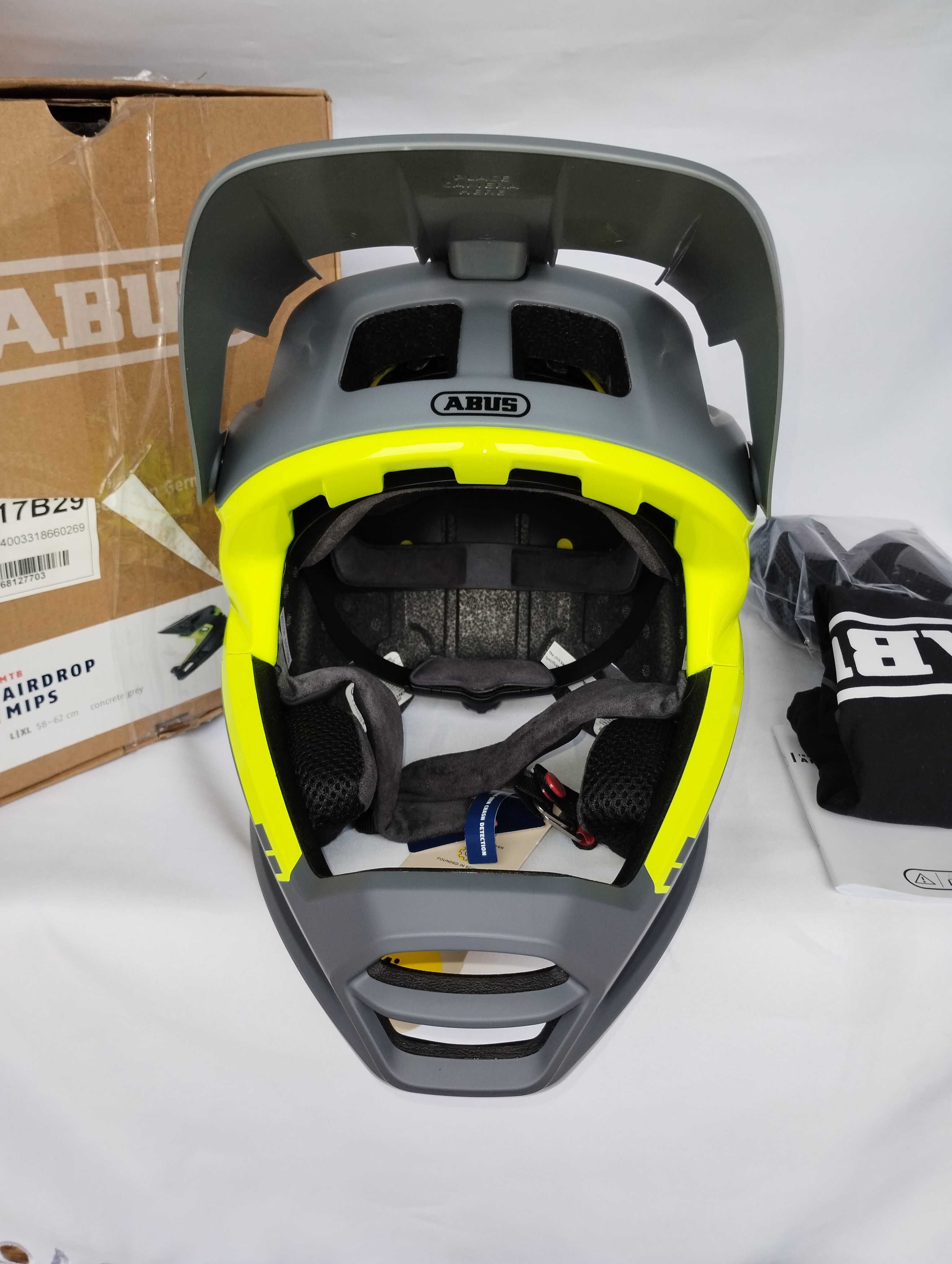 Kask rowerowy fullface Abus AirDrop Mips Concrete Grey L/XL 58-62cm