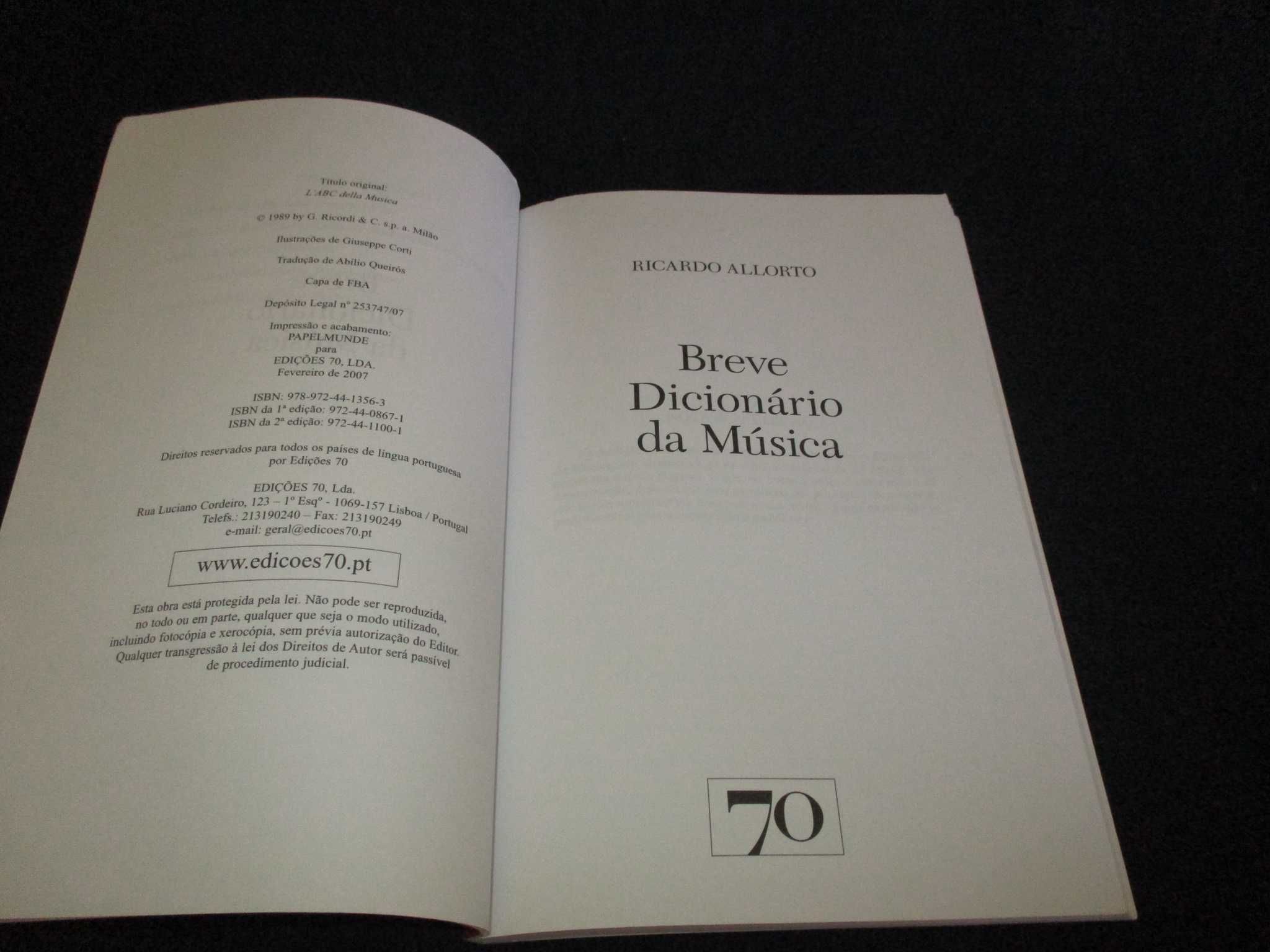 Livro Breve Dicionário da Música Ricardo Allorto