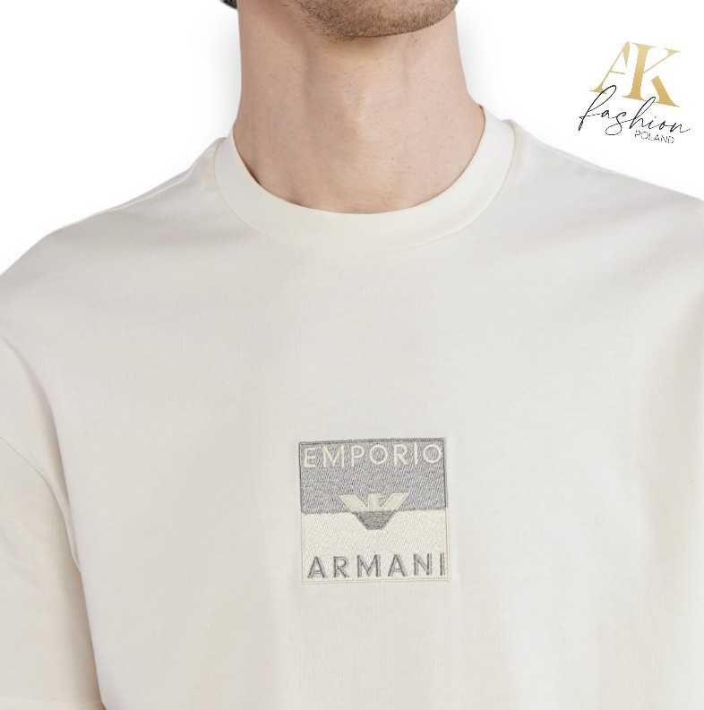 T-shirt Męski Emporio Armani Biały-Ecru r. S